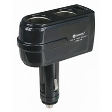 KINYO 2孔車用點煙器擴充座 USB充電槽 CRU-14 雙孔擴充 車用充電器, 1個, 2