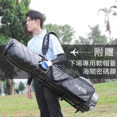 MEGA高爾夫球旅行袋，帶滑輪，耐用保護，時尚設計, 迷彩黑色
