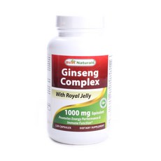 Best Naturals 人參複合物含蜂王漿 1000 毫克膠囊 無糖 無麩質, 1個, 120 件