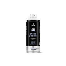MTN PRO 浴缸磁磚修復噴漆 400ml 緞面白色 防水抗潮濕 適用衛浴陶瓷表面, 1個, 白色