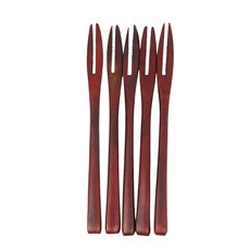디저트 옻칠 티포크 5P 과일포크 미니 커트러리 홈카페 감성 식기