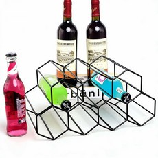 Nordlux 철제 위스키 와인 거치대 3단 2단, 2단 블랙, 1개