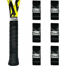 땀 흡수 그립 테니스 소모품 오버그립 미끄럼 방지 테니스용 라켓 테이프 파델 배드민션 피클볼 6팩, Black