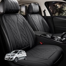 자동차시트 기아 모닝 레이 봉고3 포터2 경차 소형차 전용 시트커버, 블랙, 1개, 소형 운전석1P+등커버1p