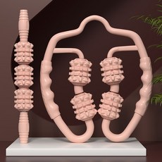 【瑜伽開背】瑜伽輪開背瑜伽器材初學者健身瑜珈輪後彎神器滾筒環家用普拉提圈, 粉色按摩棒套裝, 1個