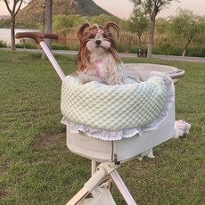 강아지유모차가드 강아지 세트 여름 유모차 방석 쿨링 쿠션 연두 가드, 1 (여름추천)그린빈두그레이스트라이프 3종세트 자석흡입