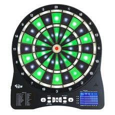 발광 전자 다트 비트 벽걸이 행사용 보드게임 자동채점, 그린 야광 표적+ 다트 12+다트 헤드 100, 1개