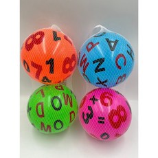7吋兒童彈力球/皮球 (2入網袋裝/英文字母/數字), 多色, 1個