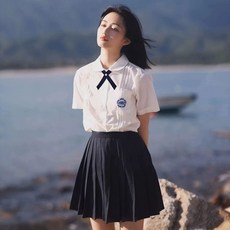대만 교복 제품 대만드라마 청순스타일 청순 아우터 일본 짧은치마세트 졸업 블라우스 사진코스프레