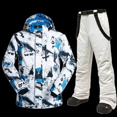 남자스키복 보드복 빅사이즈 자켓 보드자켓, 화이트블루+베이지, 1개