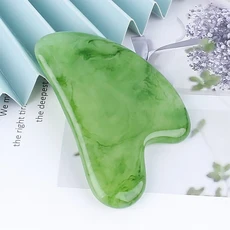 1PC 수지 Gua Sha 마사지 보드 페이셜 스킨 케어 도구 스크레이퍼 넥 백 바디, 04 green, 01 China Mainland