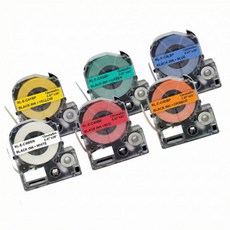 연아라벨 엡손 라벨 테이프 호환 프린터 방수 스티커, 9mm, 노랑배경 검정글씨 XC_YW