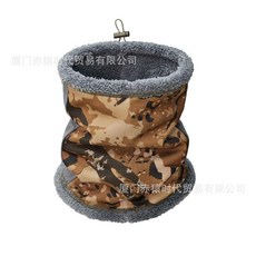 戶外保暖圍脖 仿生迷彩 騎行運動登山防風抓絨裝備, 裂紋抽象枯黃迷彩,均碼, 1個