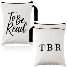 Feifeiya 책 슬리브 2개 Just One More Chapter 캔버스 커버 파우치 지퍼 포함 세탁 가능한 전면 포켓 애호가 독자 독서용 선물_172405, 읽을 예정_172405