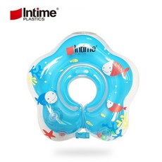 ABC嬰兒脖圈坐圈，加深座位區雙把手寶寶泳圈，兒童游泳安全首選, Intime藍脖圈, 1個
