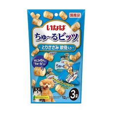 CIAO INABA 犬用啾嚕夾心肉泥捲，12gx3入/包，犬用零食，肉泥捲心酥，公司貨，狗零食, 1個, DS-326 雞肉+軟骨