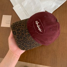 투니스 여성 빈티지 레오파드 스플라이싱 자수 야구 모자