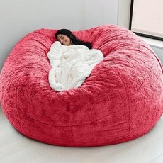 대형 부드러운 편안한 거대한 모피 콩 가방 의자 거실 장식 휴식 가구 라운드 소파 침대 커버 안락
