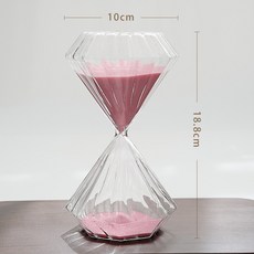 創意ins粉色條紋沙漏計時器鑽石款玻璃沙漏家居擺件擺件, 條紋鑽石粉色沙漏 30分鐘:條紋鑽石粉色沙漏 30分鐘