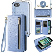 Asuwish Phone Case for iPhone 17 Air 6.5 Zipper Wallet Detachable Cell Cover with Tempered Glass S