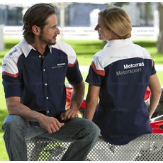 bmw 호환용 모터스포츠 폴로 셔츠 모토라드 블루 바이크 오토바이 슈퍼 라이딩 건조 여름 남성용 변색 방지 버튼 티셔츠, 03 L