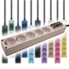 현대 고용량 멀티탭 오브제 국산 4000W 누전차단 과부하차단 멀티콘센트 5구 10컬러, 1.5m, 베이지, 1개