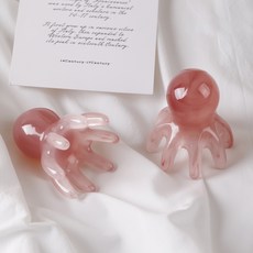 두피 마사지 대형 문어괄사 머리 지압 바디 마사지기 승모근 마사지 혈액순환, 핑크 대형문어괄사, 2개