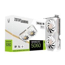 ZOTAC 지포스 RTX 5060 트윈 엣지 OC 화이트 에디션 그래픽 카드 NVIDIA 8GB GDDR7 DLSS 4 디스플레이 포트 2.1b 및 HDMI 3개 PC, ZOTAC 지포스 RTX 5060 트윈 엣지 OC 화이