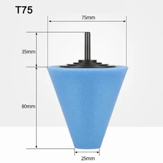 자동차 휠 폴리싱 스폰지 콘 모양 허브 전기 드릴 패드 버핑 가제트, 03 Blue