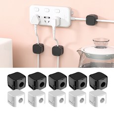 니즈웰 깔끔정돈 마그네틱 케이블 홀더 10개세트, 블랙5+화이트5, 1개