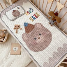 兒童涼蓆幼稚園睡墊乳膠墊冰絲涼蓆120*60, 1個, 帽子熊