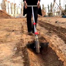 소형 쟁기 수동 농업용 배토기 핸드 트랙터 호미 농기계, 1개, 소형 농업 트렌칭 기계