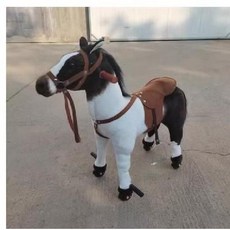 흔들 사이클 방꾸미기 상품 선물 목마 라이딩, 철근 프레임 내장 성인 탑승 가능100kg, B. 블랙화이트 말(100kg), 1개