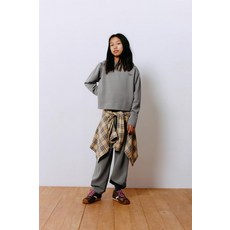 국내배송 자라 ZARA 모달 와이드 레그 립 팬츠 - 그레이 938237