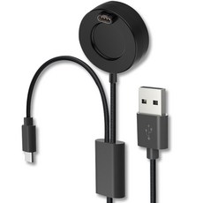 가민워치 2in1 USB A C타입 호환 거치 패드 충전 케이블, 1개, 블랙, 120cm