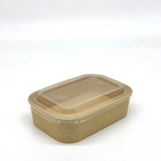 500ml牛皮紙長方餐盒，一次性外帶餐盒，便當盒，沙拉盒，環保餐具, 1箱, 300套