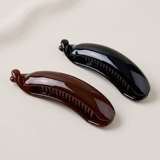 반달 헤어 바나나핀 2종세트, 1개, 블랙+브라운 2종세트