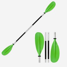 四段雙頭槳 鋁合金船槳 獨木舟划槳 皮划艇划槳 四節組合槳 台灣出貨, 綠色四段雙頭槳