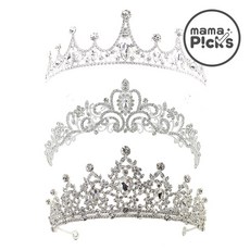 마마픽스 셀프 웨딩 브라이덜샤워 티아라 왕관, 1p, 티아라-3종세트