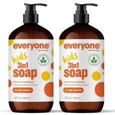 Everyone 3 in 1 키즈 솝 오렌지 스퀴즈 946.35mL 2개입 포장은 다를 수 있음 221603