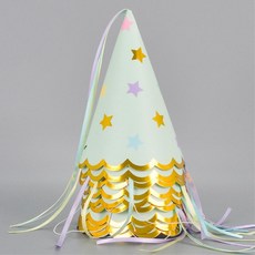 그린 별모양 홈파티 고깔모자 소형 10개입 생일축하 파티햇 여아왕관 생일고깔모자