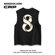 夏季新款美式街頭寬鬆無袖T恤背心，透氣速乾大尺碼運動休閒上衣