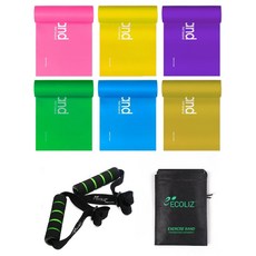 에코리즈 엑스사이즈 밴드 프리미엄 6종+손잡이 세트, 1세트, P1+P2+P3+P4+P5+P6+손잡이(그린)+파우치