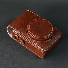 디카파우치 파우치 카메라가방 가로형 스타일 가죽, 1개, 불가사리 패턴 커피 스트랩 포함