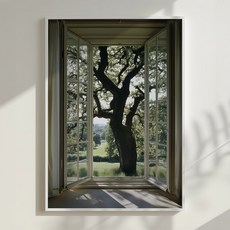 창문 풍경 바다 구름 하늘 공원 나무 숲 거실 인테리어 포스터 30종 액자 미포함 A3 A2 500X700, 7. 창문과나무A, A3 (297 X 420mm)