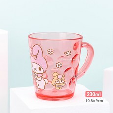 lilfant 美樂蒂 304不鏽鋼 兒童餐具組 (學習筷/湯匙/叉子/杯子/水壺/保溫瓶/餐盤/餐盒/餐具袋), 1個, 漱口杯, 粉紅色, 學習筷/湯匙/叉子/杯子/水壺/保溫瓶/餐盤/餐盒/餐具袋