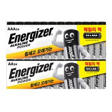 에너자이저 알카라인 건전지 AA 24개 AAA 24개, 1개, 24개입