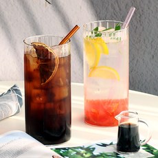 스텔라 플리츠 대용량 내열유리컵 750ml 하이볼잔, 2개, 투명