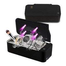 Hapehapy 초음파 주얼리 클리너 500ml (17온스) 48KHz 소닉 UV 포함 안경 휴대폰 메이크업 브러시 틀니용 기계 (QXI-13-01W) 195639, QXI-13-01B