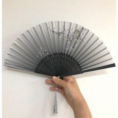 전통 접이식 부채 합죽선 손부채 부모님 여름 선물 동양화 접부채, 1개, 매화나무 검정색
